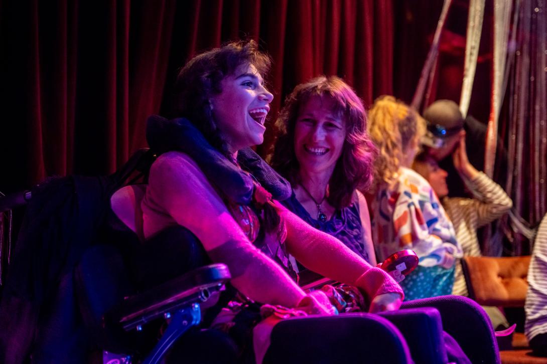 Audience member watching a Frozen Light performance. Photo: JMA Photography